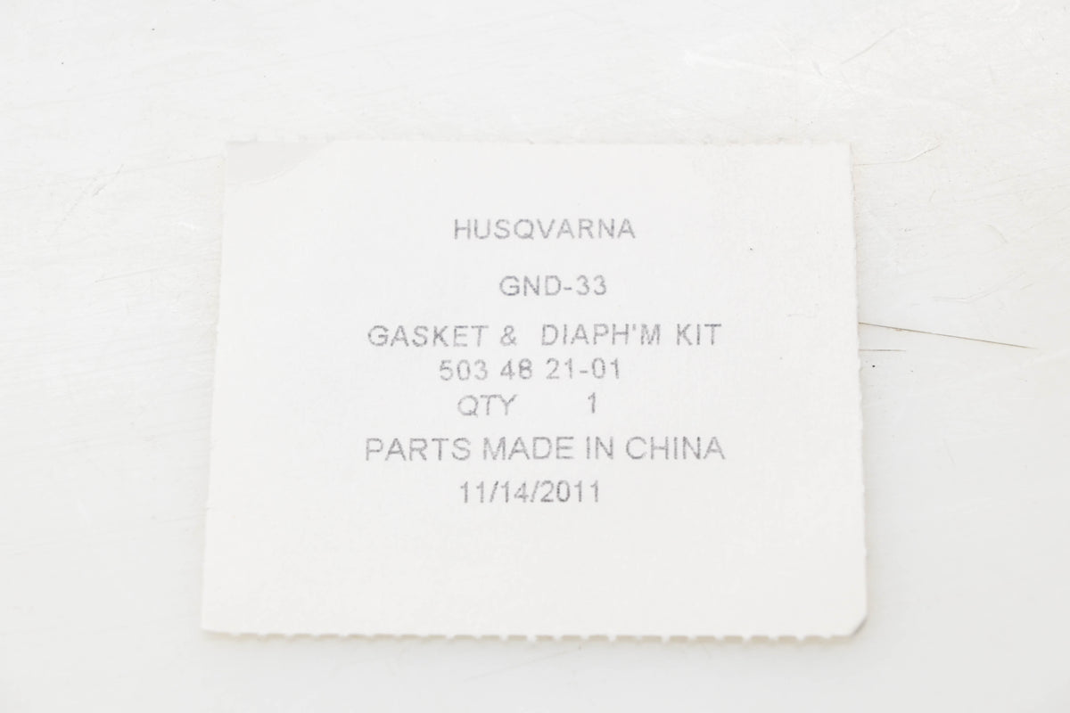 New OEM Husqvarna 503 48 21-01, 503482101 Gasket & Diaphragm Kit NOS