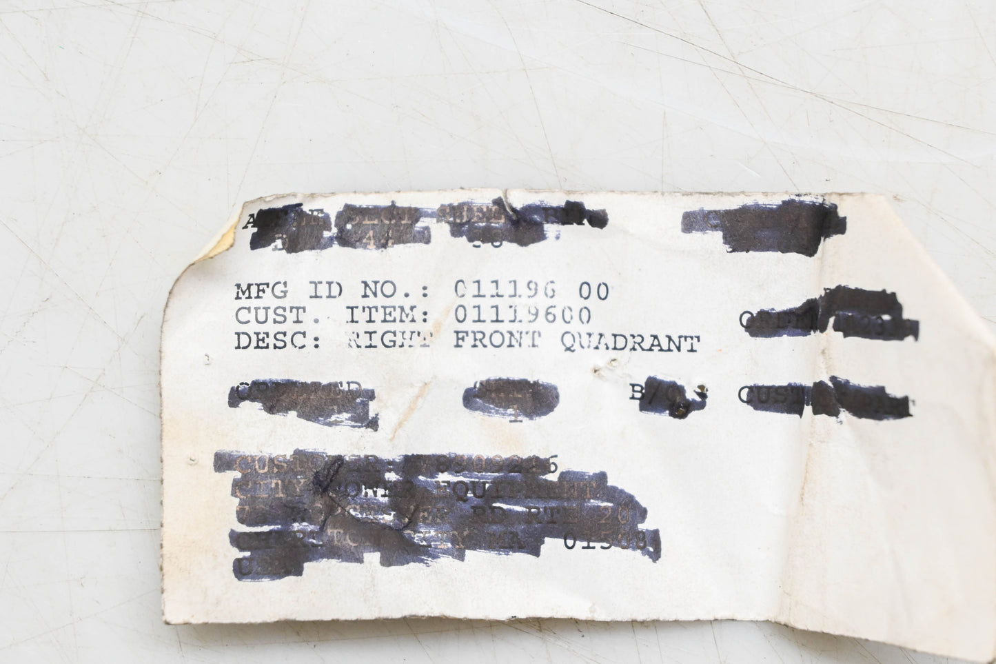 Ariens 01119600, 1119600 Right Front Quadrant NOS