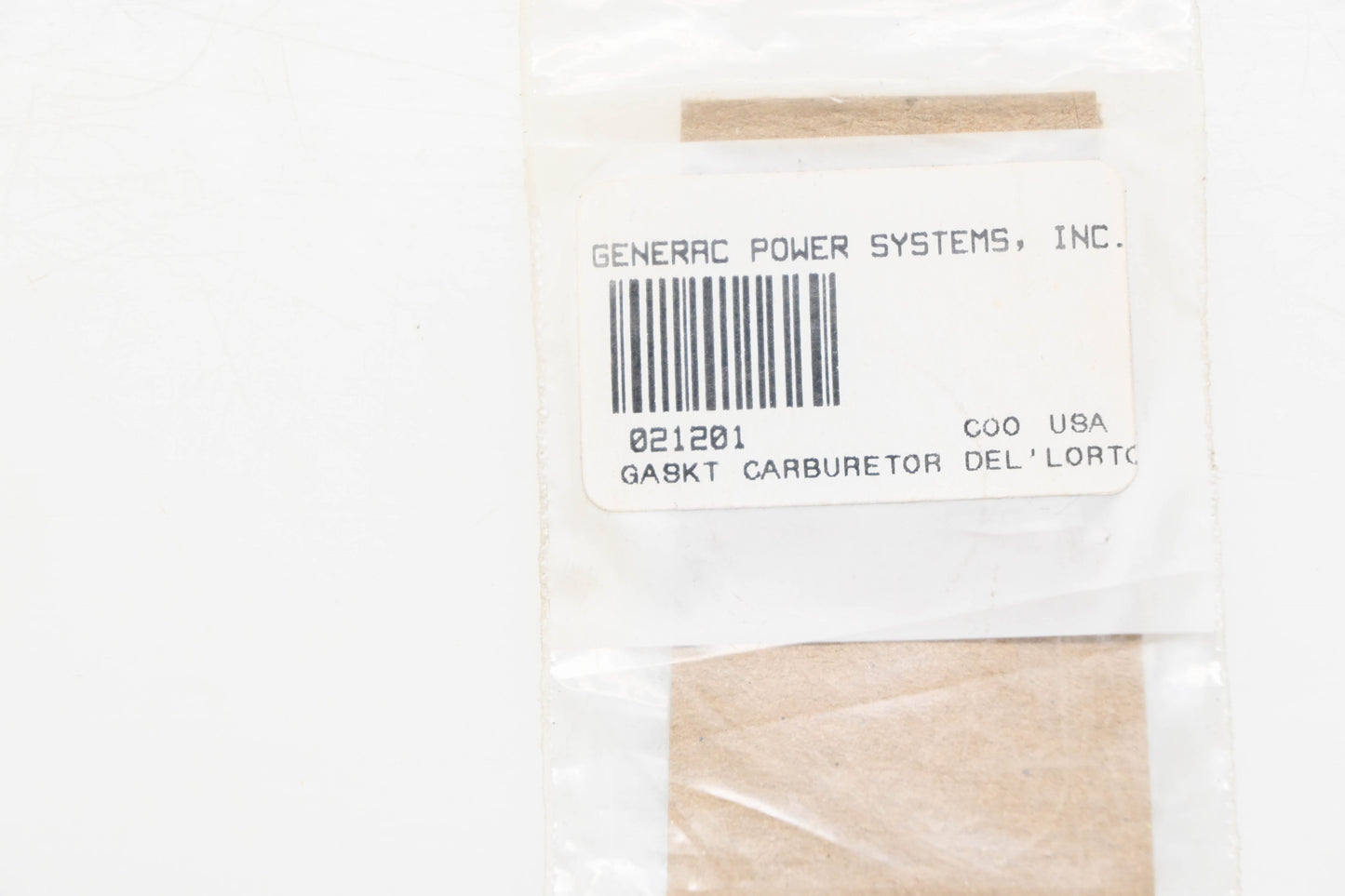 Generac 021201, 21201 Carburetor Gasket NOS