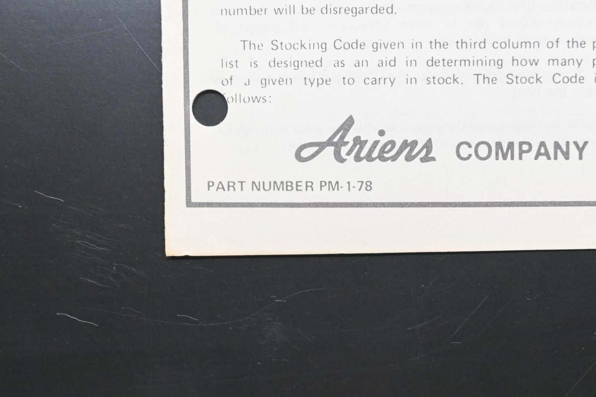 Ariens PM-1-78 Series 901000 Rocket Tillers Parts Manual