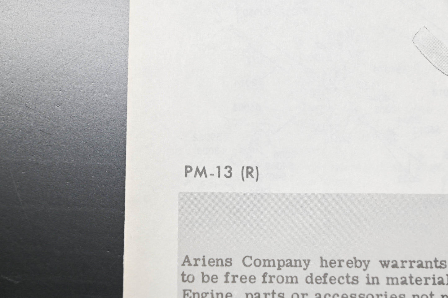 Ariens PM-13 R Jet Rotary Tiller Parts Manual