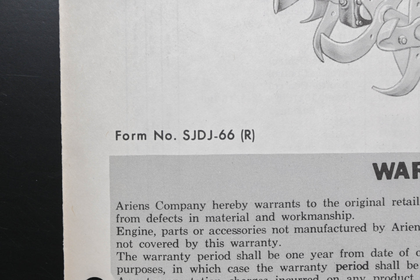Ariens SJDJ-66 Super & Deluxe Jet Rotary Tillers Parts Manual
