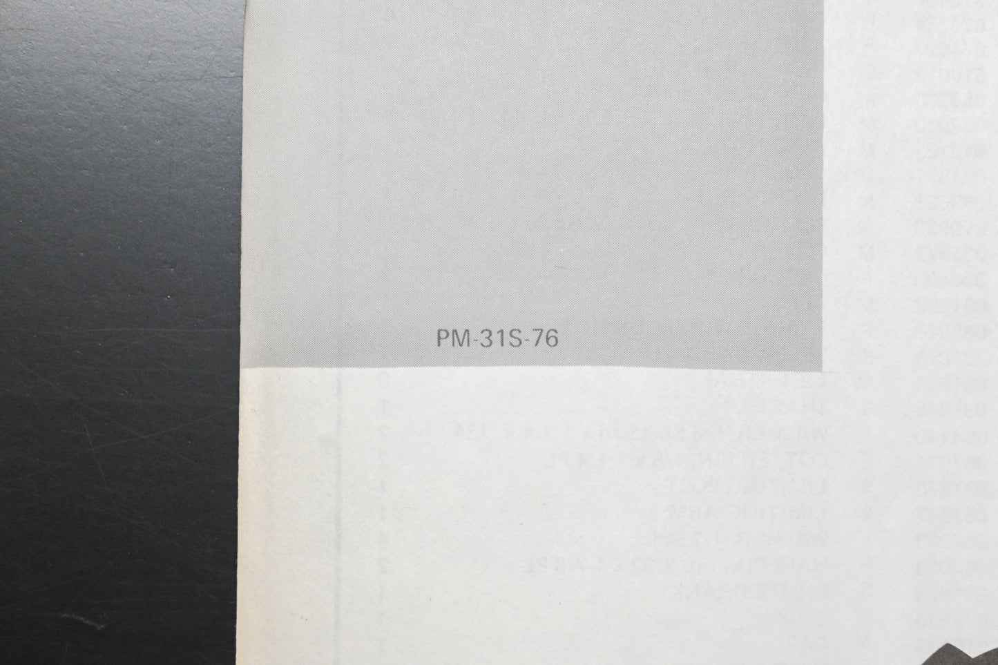 Ariens PM-31S-76 831009 48" Sno-Thro Parts Manual