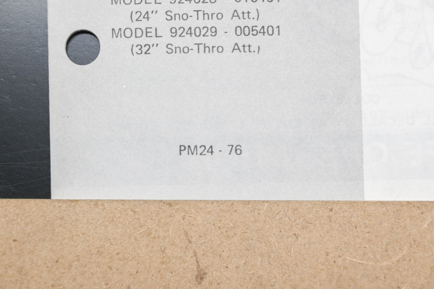 Ariens PM24-76 7 & 8 HP Deluxe Sno-Thro Parts Manual