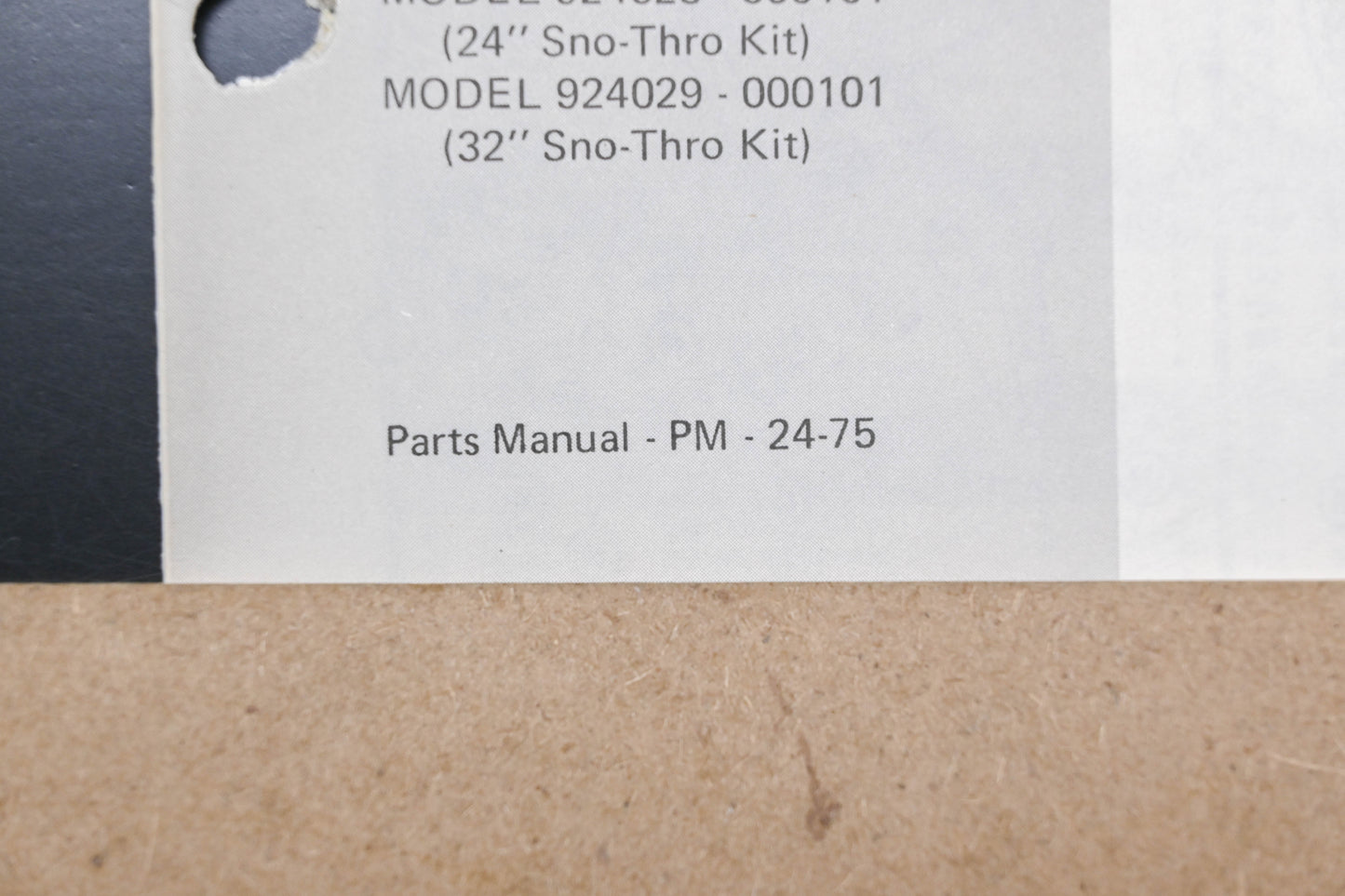 Ariens PM-24-75 6 & 8 HP Deluxe Sno-Thro Parts Manual