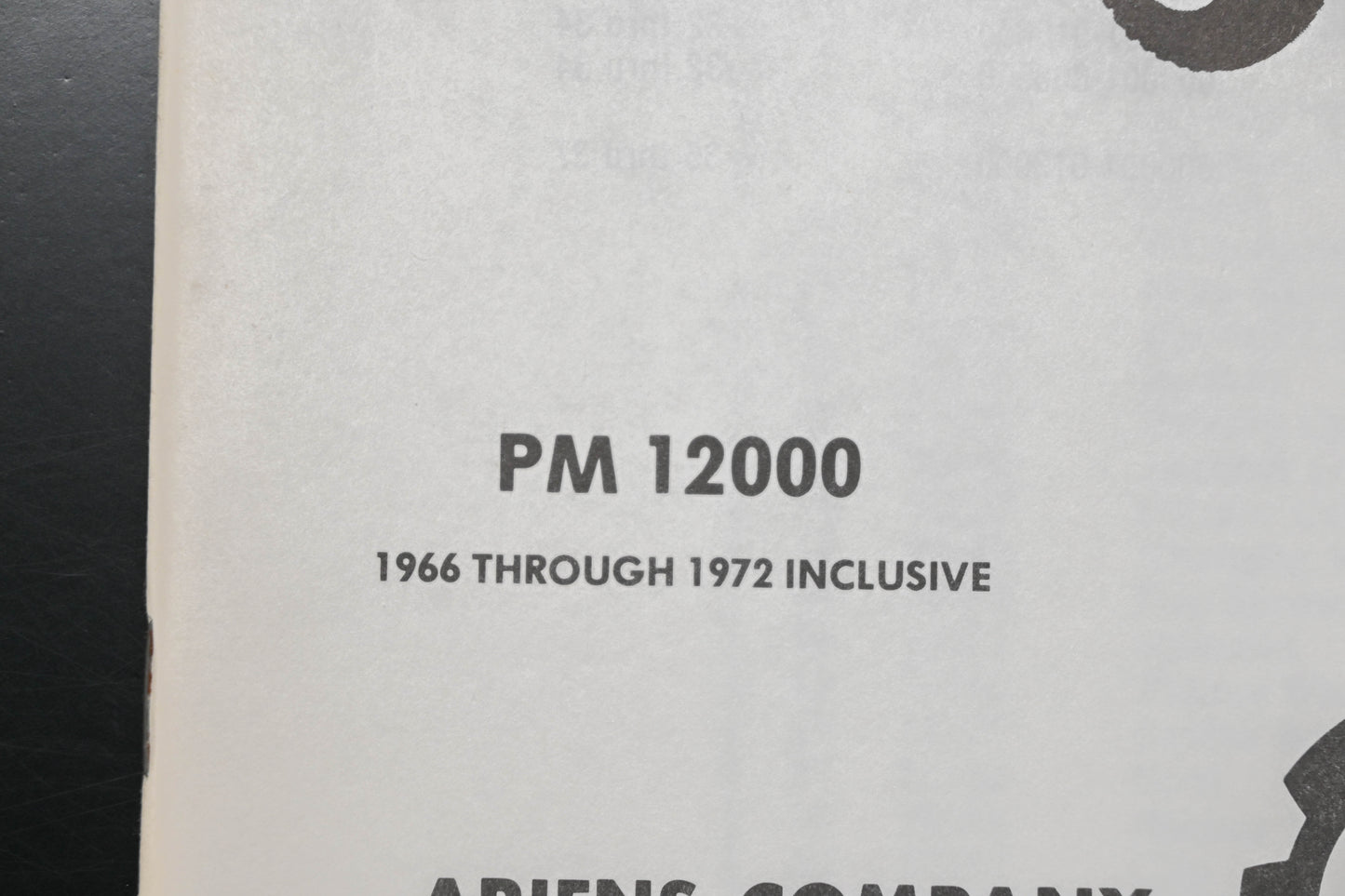Ariens PM-12000 66-72 Fairway Tractor Parts Manual