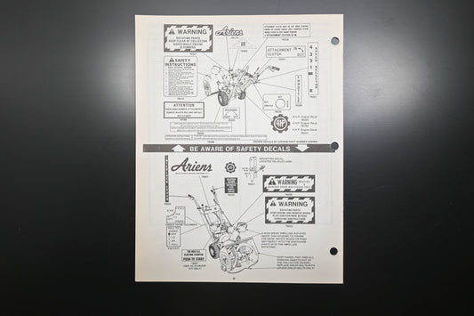 Ariens PM-22-77 4-6 HP Tractor & Sno-Thro Attachment Parts Manual