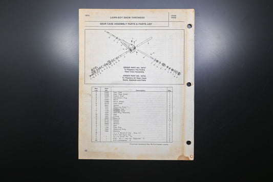 Lawn-Boy E008022 74 Rider Mower & Snow Blower Parts Catalog