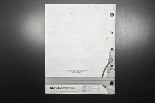 Kohler TP-2351-B CV11 CV12.5 CV14 CV15 Engine Parts Manual