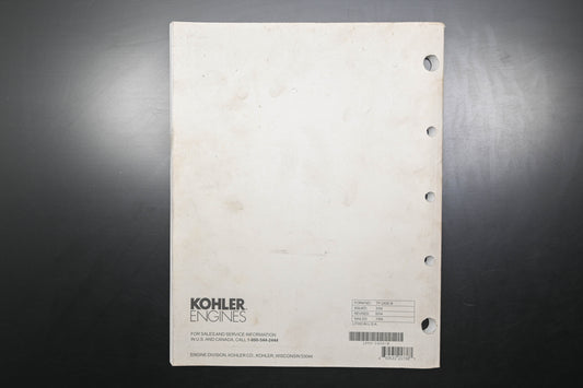 Kohler TP-2450-B Command CV17-745 Engine Service Manual