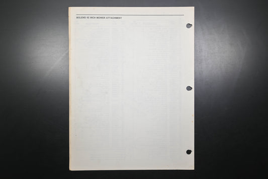 Bolens P3779-2 87 42" Side Discharge Attachment Model 30042S Parts List