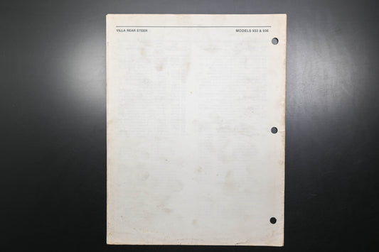 Bolens P4029-1 86 Villa Rear Steer Model 933 936 Parts List