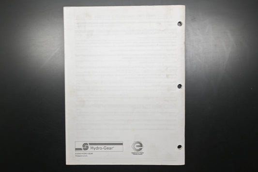 Hydro-Gear BLN-52178 04 GT Series -1500/-1700 Transaxle Repair Manual