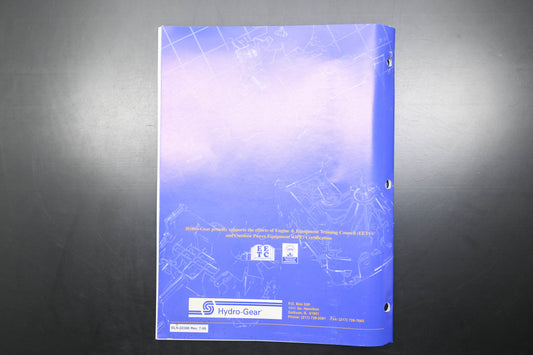 Hydro-Gear BLN-50386 99 1000/BDU-10S Hydrostatic Transaxle Shop Manual