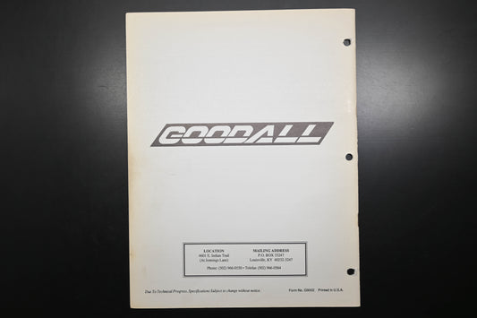 Goodall G9002 36" - 52" Self Propelled Mower Instruction Manual