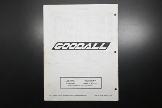Goodall G9106 36" - 52" Self Propelled Mower Parts Manual
