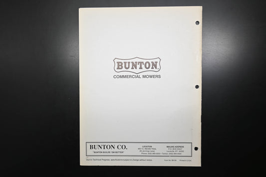 Bunton B9108 36" - 61" Self Propelled Mower Parts Manual