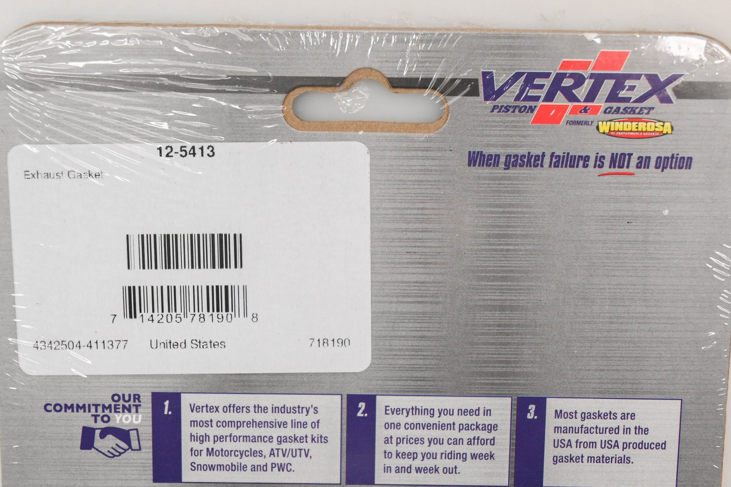 Vertex 12-5413 Exhaust Gasket NOS