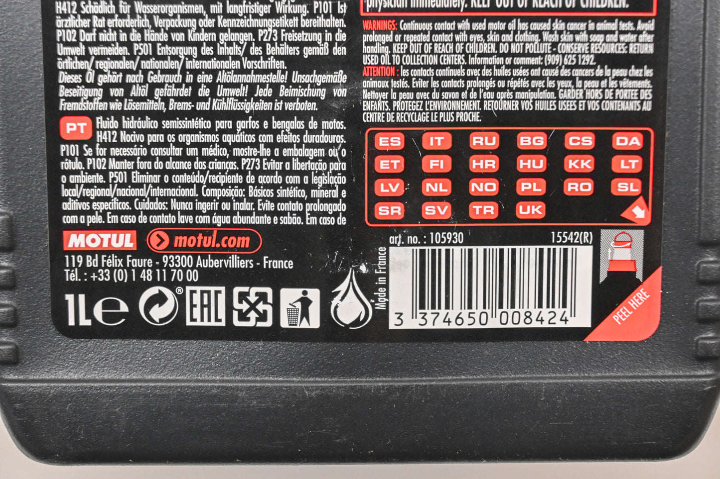 Motul 105930 10W Fork Oil NOS