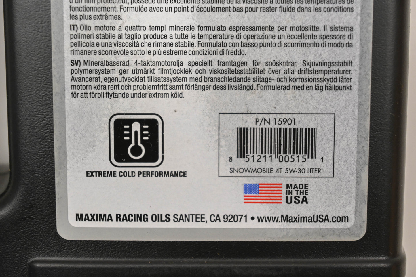 Maxima 15901 1L 5W-30 Snowmobile Engine Oil NOS