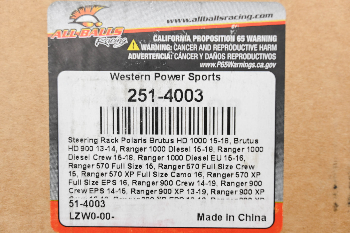 All Balls 251-4003 Steering Rack NOS
