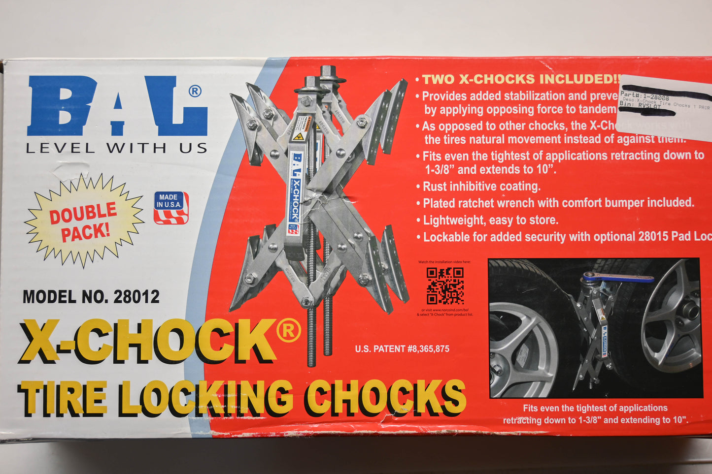 BAL 28012 X-Chock Tire Locking Chock Kit NOS