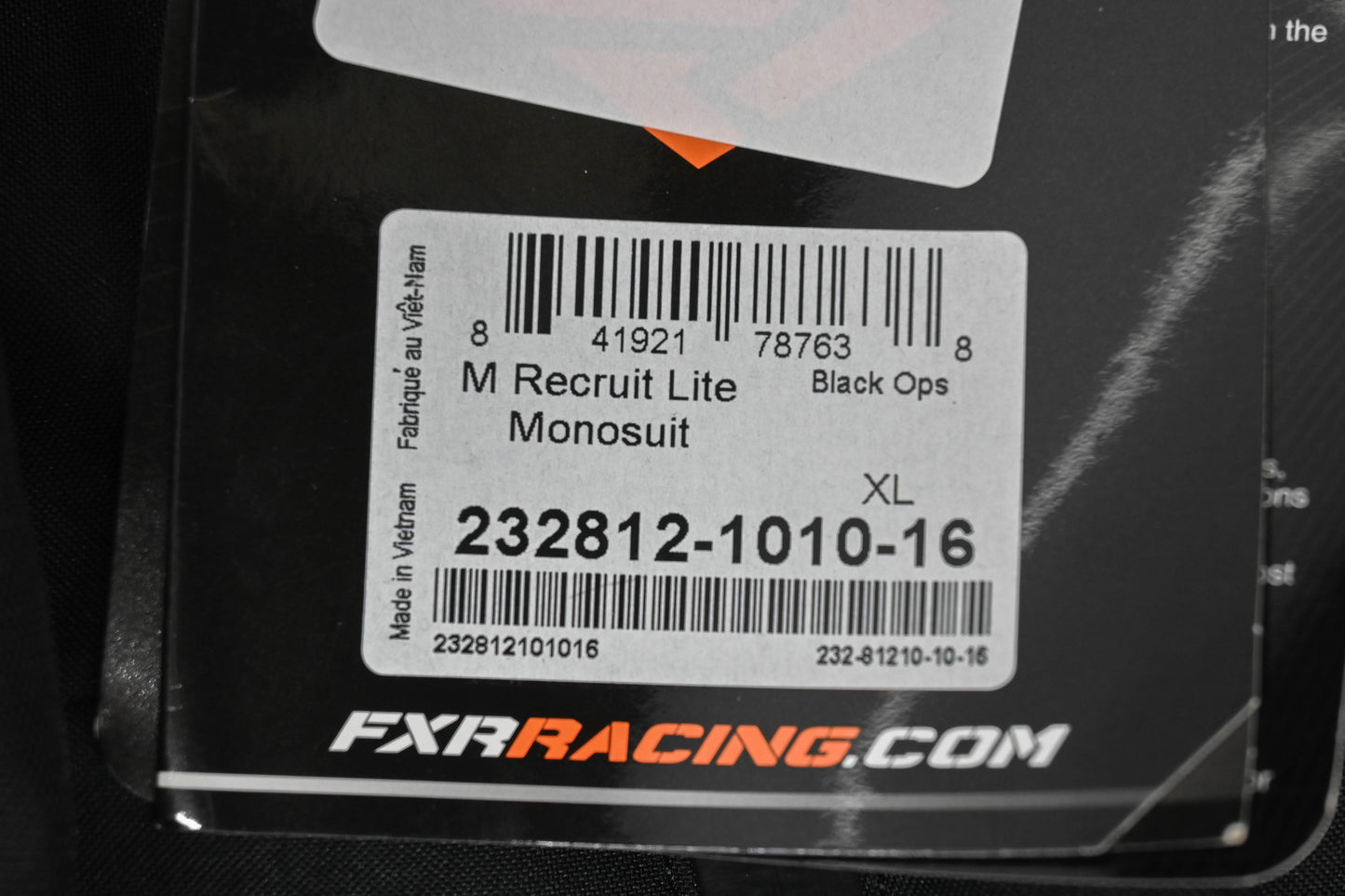 FXR 232812-1010-16 XL Men's Black Ops Recruit Lite Monosuit NOS