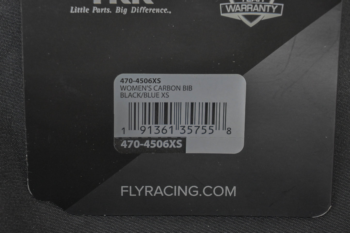 Fly Racing 470-4506XS Extra-Small Women's Black/Blue Carbon Bib NOS