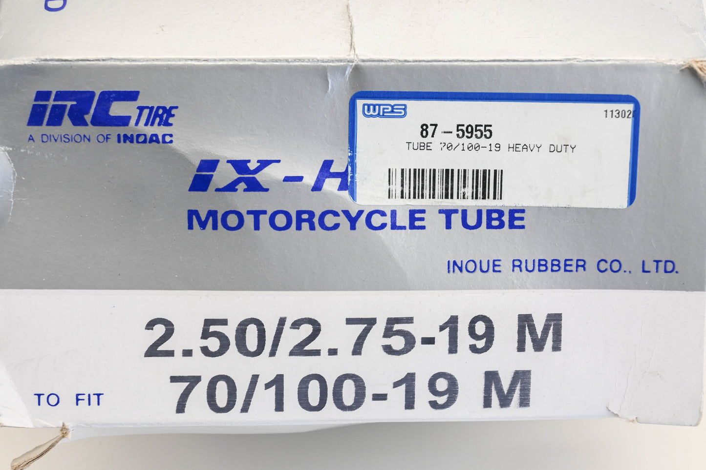 IRC 87-5955, 2.5/2.75-19 M, 70/100-19 M Heavy Duty Tube NOS