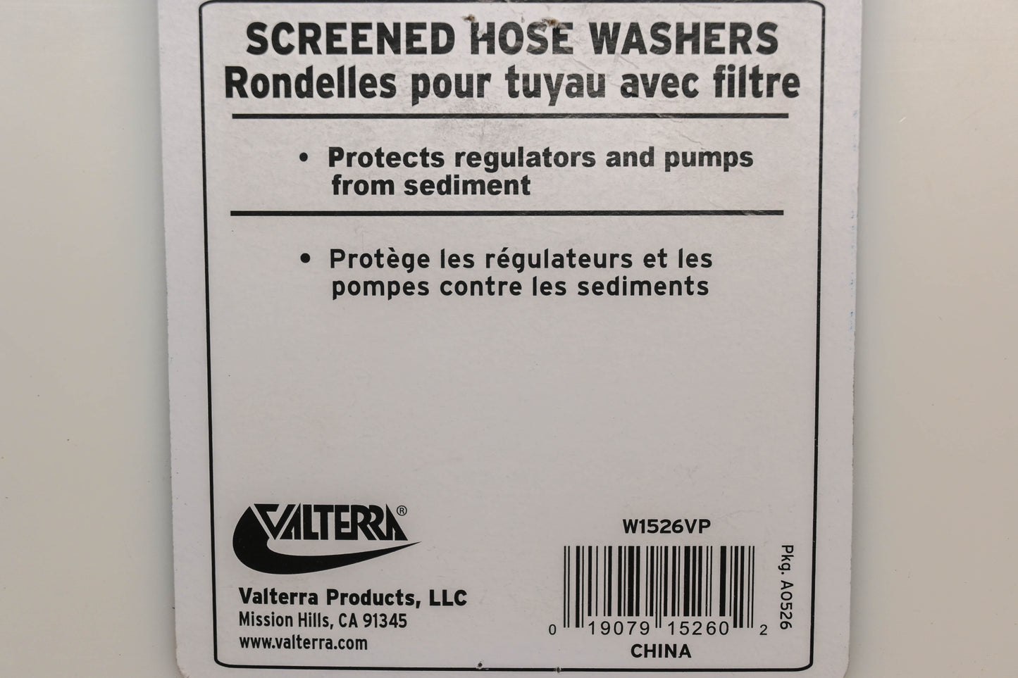 Valterra W1526VP Screened Hose Washers Qty 3 NOS