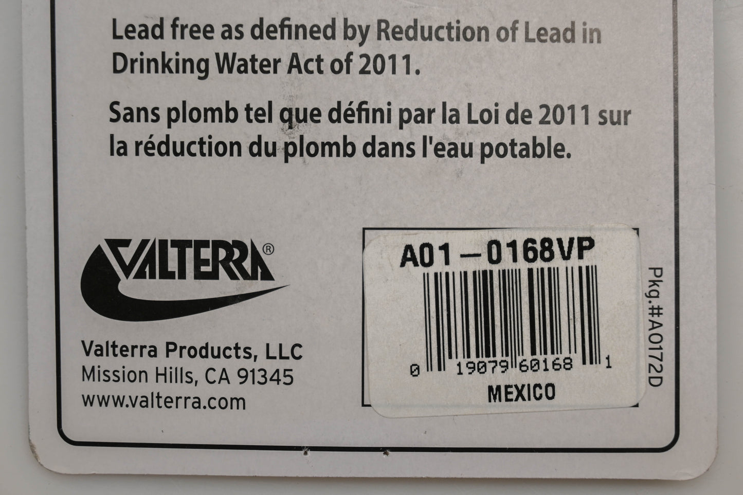 Valterra A01-0168VP 1/2" MPT Flush Mount Water Inlet Kit NOS