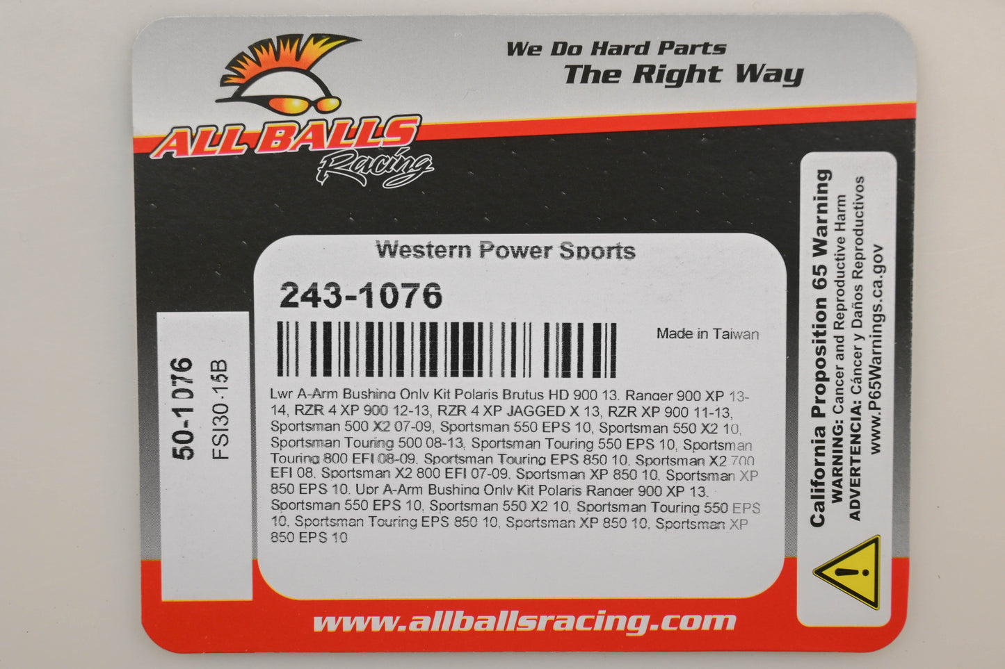 All Balls 243-1076 Lower A-Arm Bushing Kit NOS