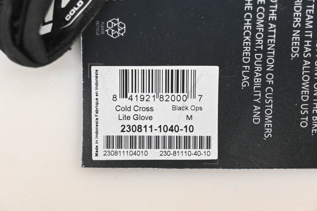 FXR 230811-1040-10 Medium Black Ops Cold Cross Lite Gloves NOS