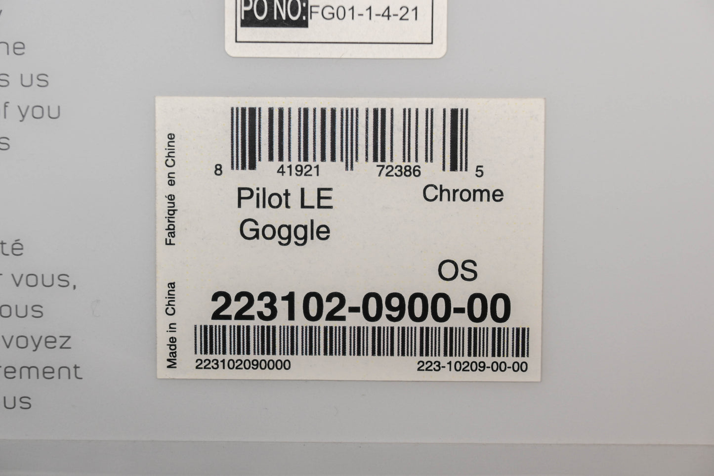 FXR 223102-0900-00 Chrome Pilot LE Goggle Kit NOS