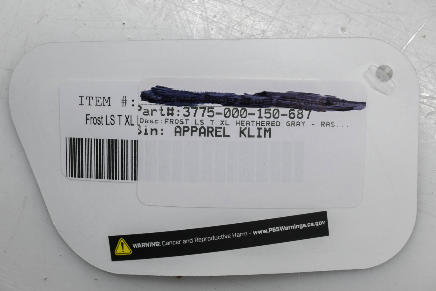 Klim 3775-000-150-687 Womens XL Heathered Gray/Rasberry Radiance Frost Longsleeve Shirt NOS