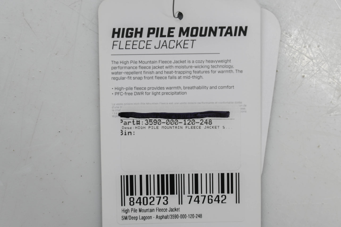 Klim 3590-000-120-248 Womens Small Deep Lagoon/Asphalt High Pile Mountain Fleece Jacket NOS