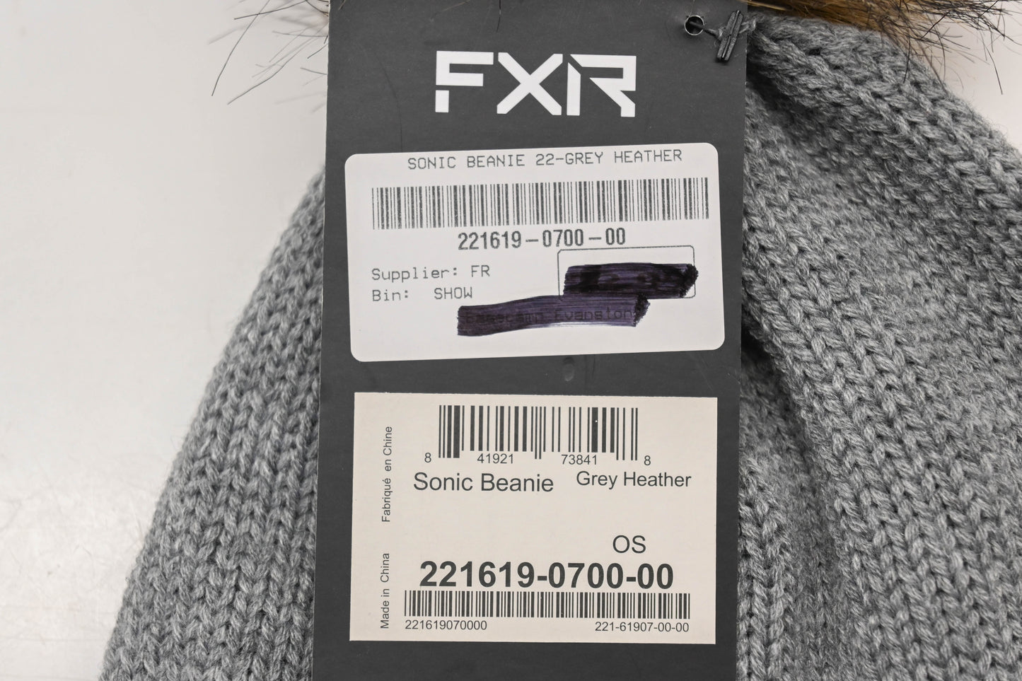 FXR 221619-0700-00 OS Grey Heather Sonic Beanie NOS