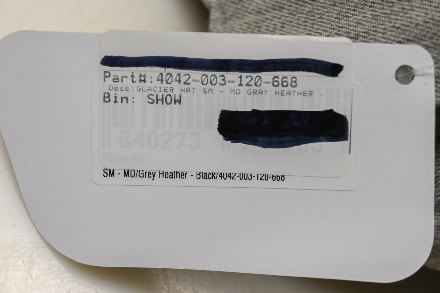 Klim 4042-003-120-668 Small/Medium Gray Heather/Black Glacier Hat NOS