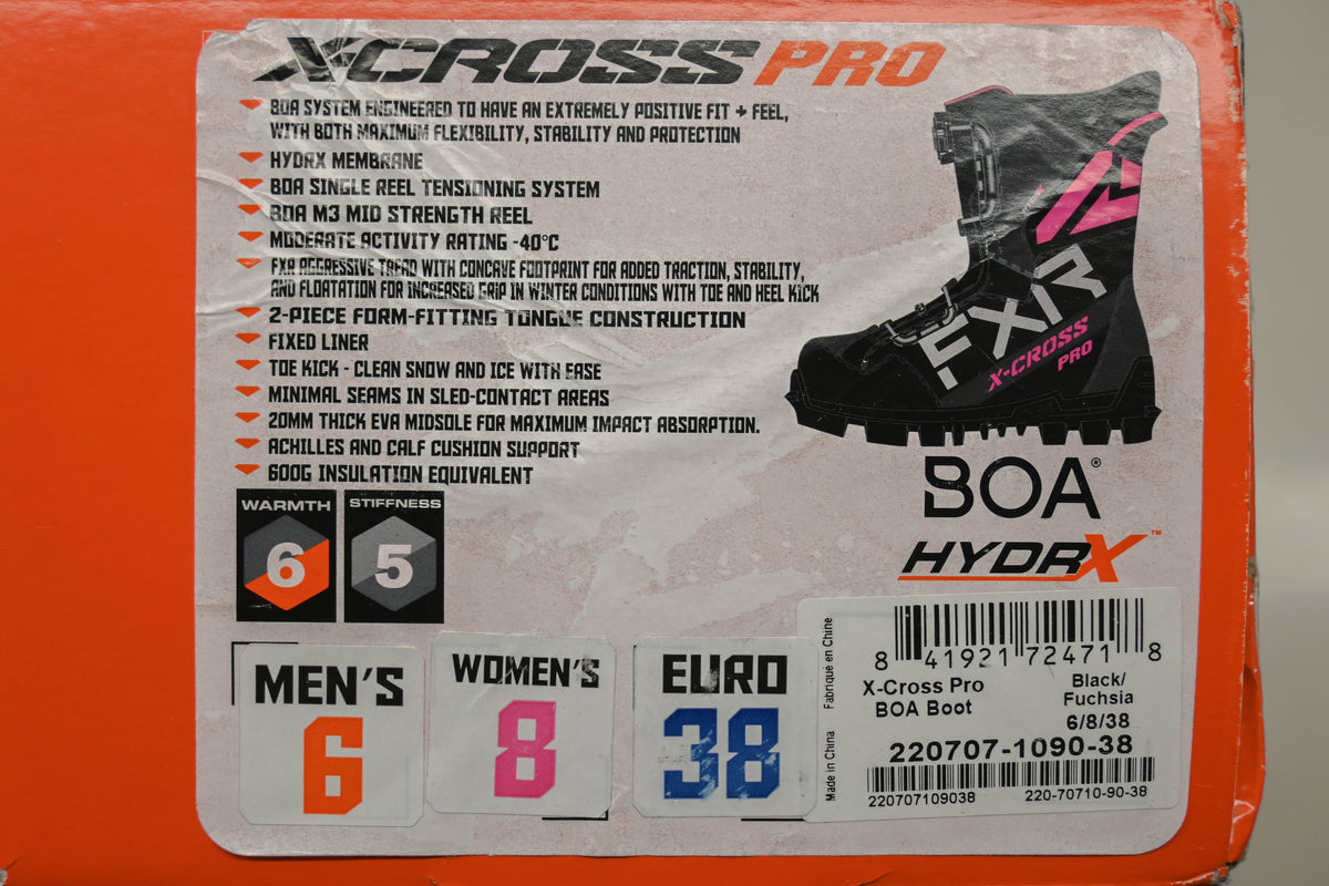 FXR 220707-1090-38 6M/8W/38EU Black/Fuchsia X-Cross Pro BOA Boots NOS