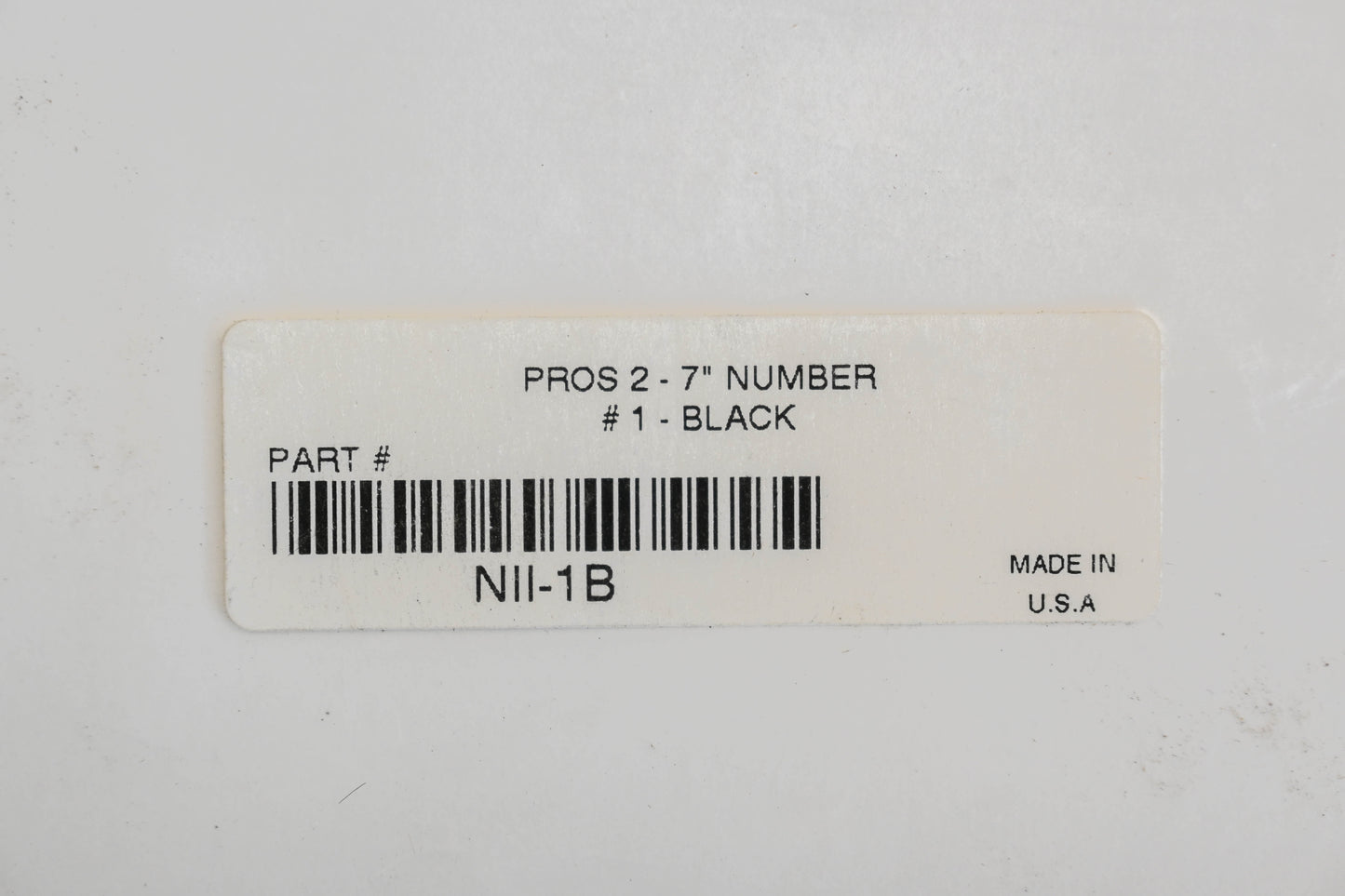 N-Style NII-1B 7" x 3.25" Black #1 Decals Qty 3 NOS