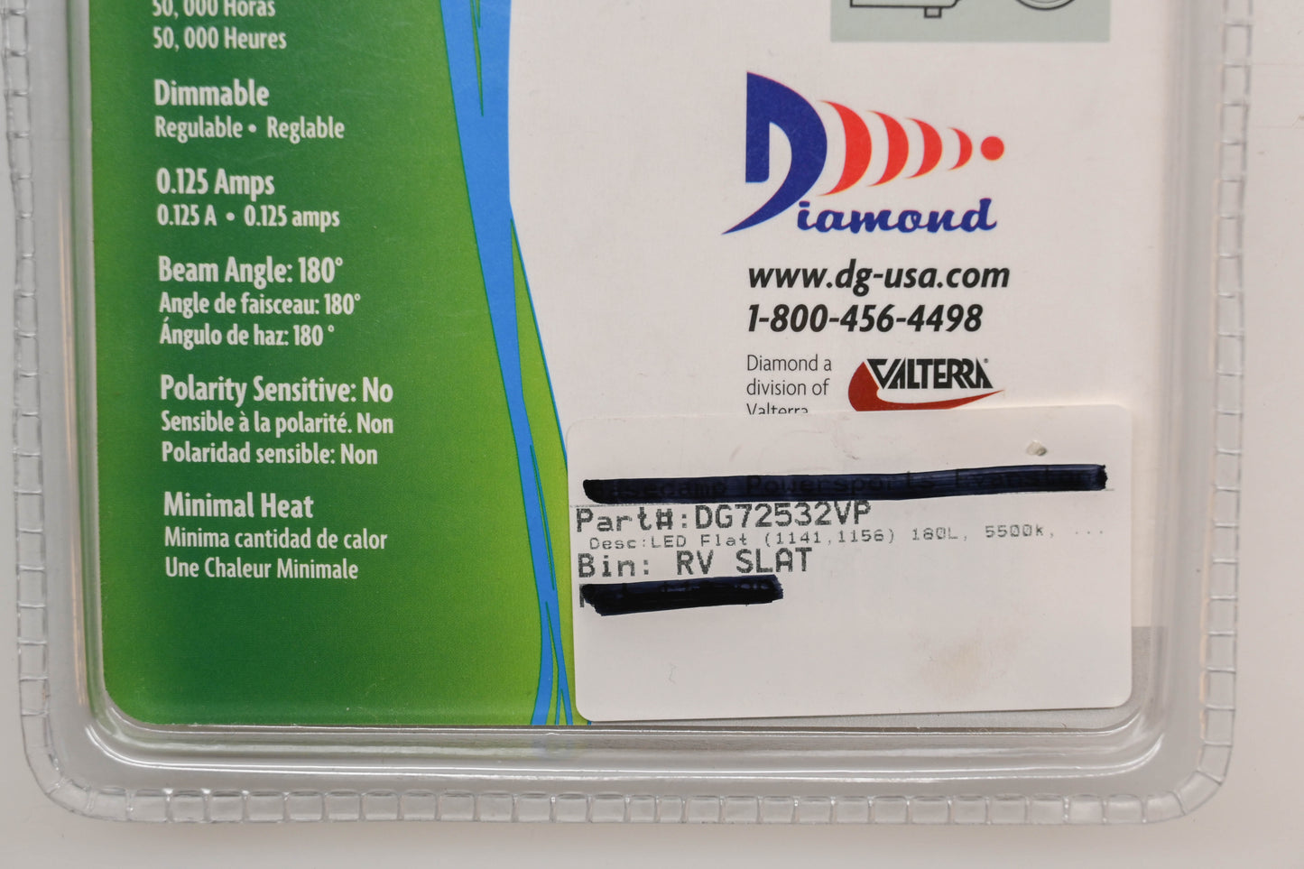 Diamond DG72532VP Cool White LED Bulbs Qty 2 NOS