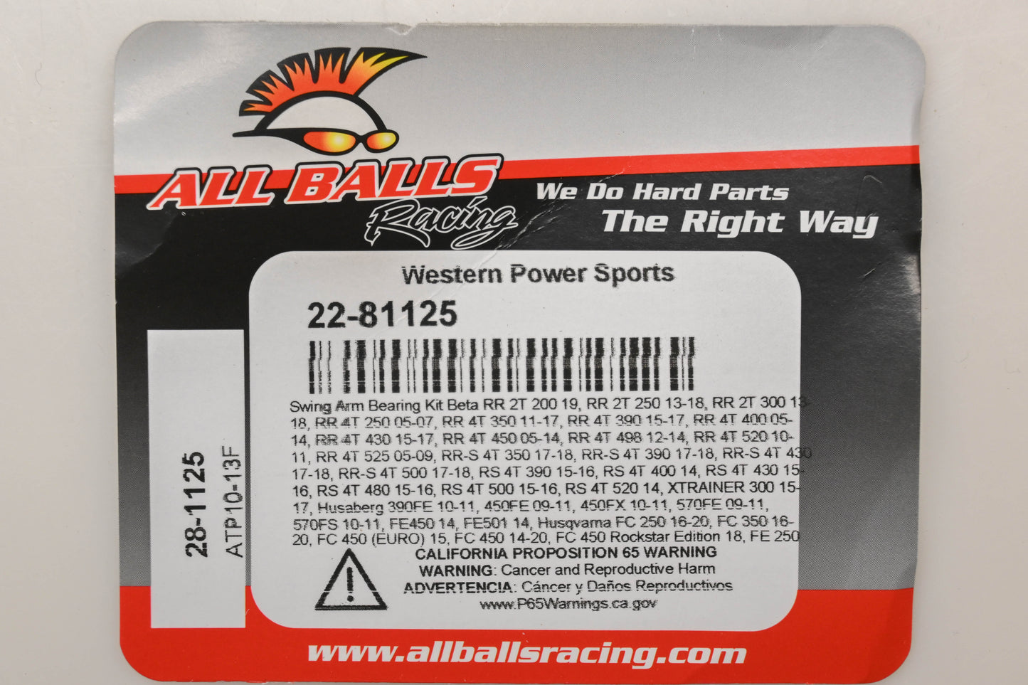 All Balls 22-81125 Swing Arm Kit NOS