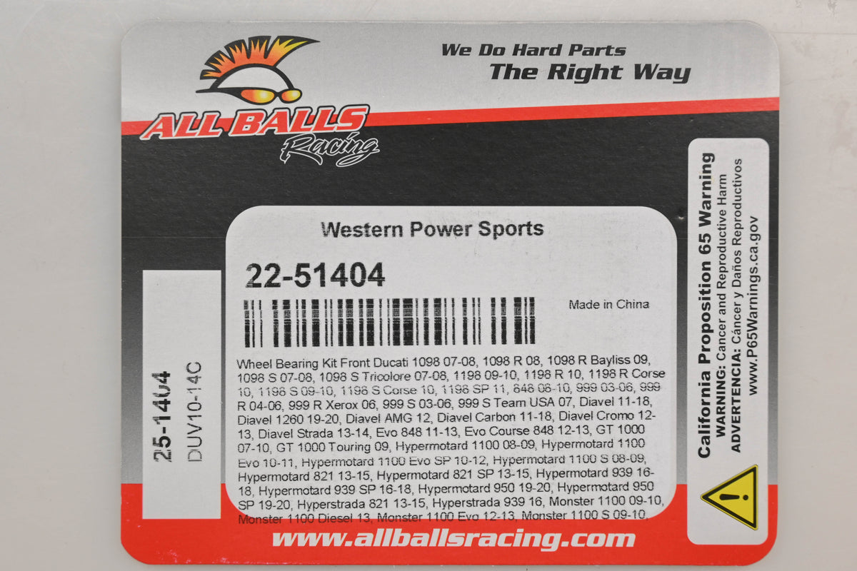 All Balls 22-51404 Wheel Bearing Kit NOS