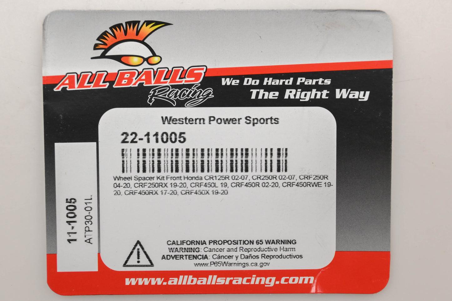 All Balls 22-11005 Wheel Spacer Kit NOS
