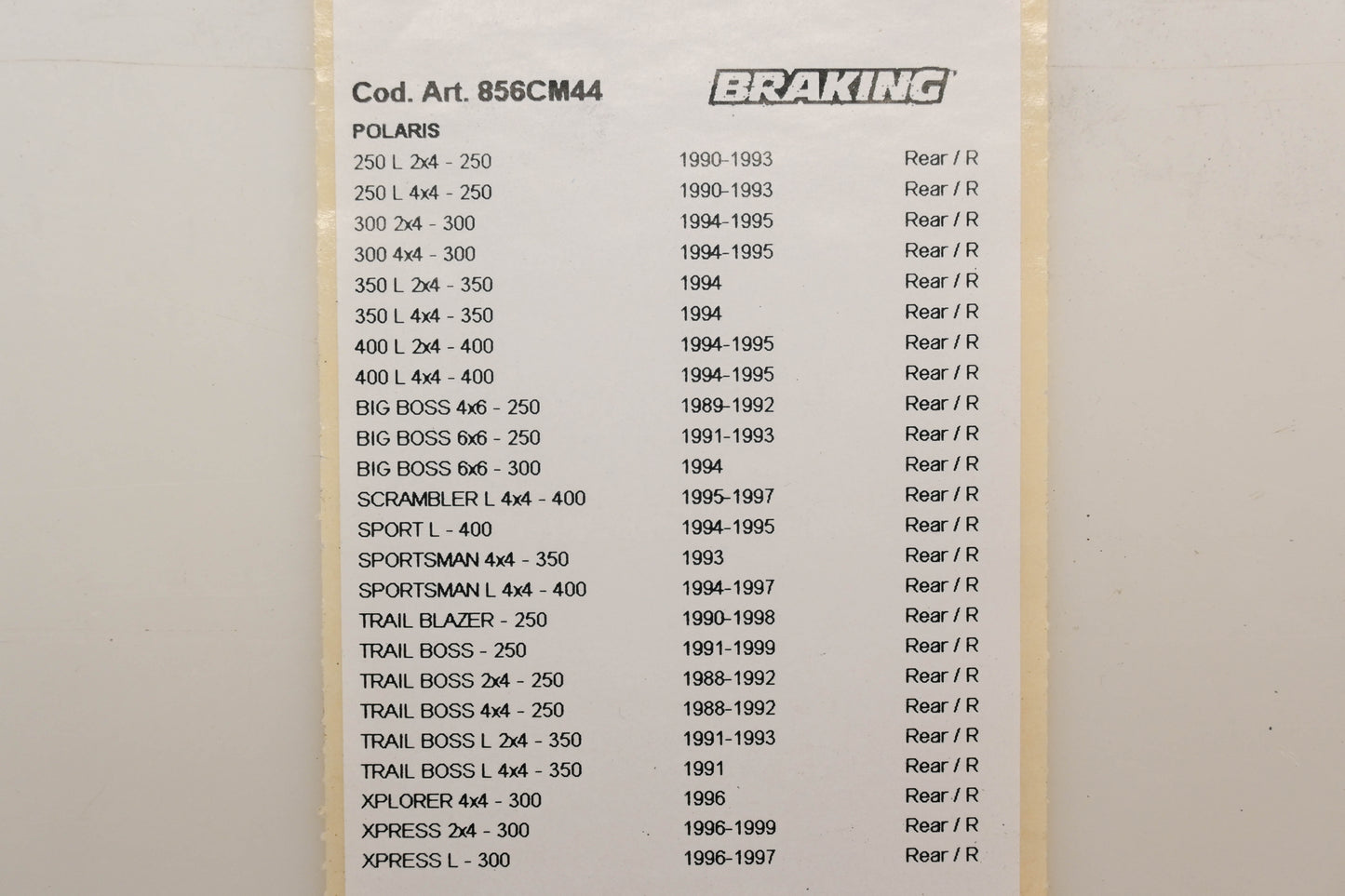 Braking 856CM44 Sintered Brake Pads NOS
