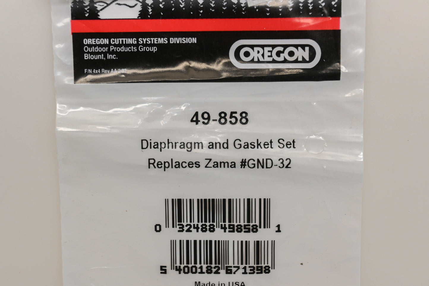 Oregon 49-858, GND-32 Carburetor Repair Kit NOS