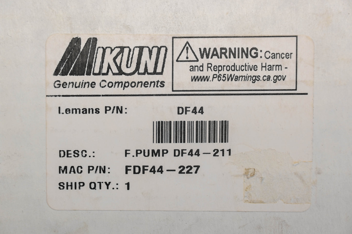 Mikuni DF44, FDF44-227 Fuel Pump NOS