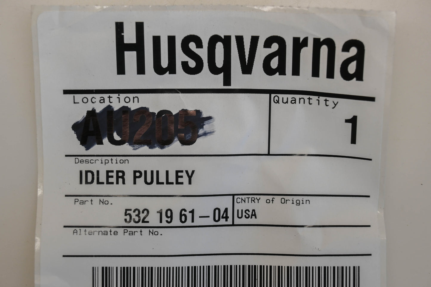Husqvarna 532 19 61-04, 532196104 1-5/8" x 5-3/8" x 7/16" Idler Pulley NOS