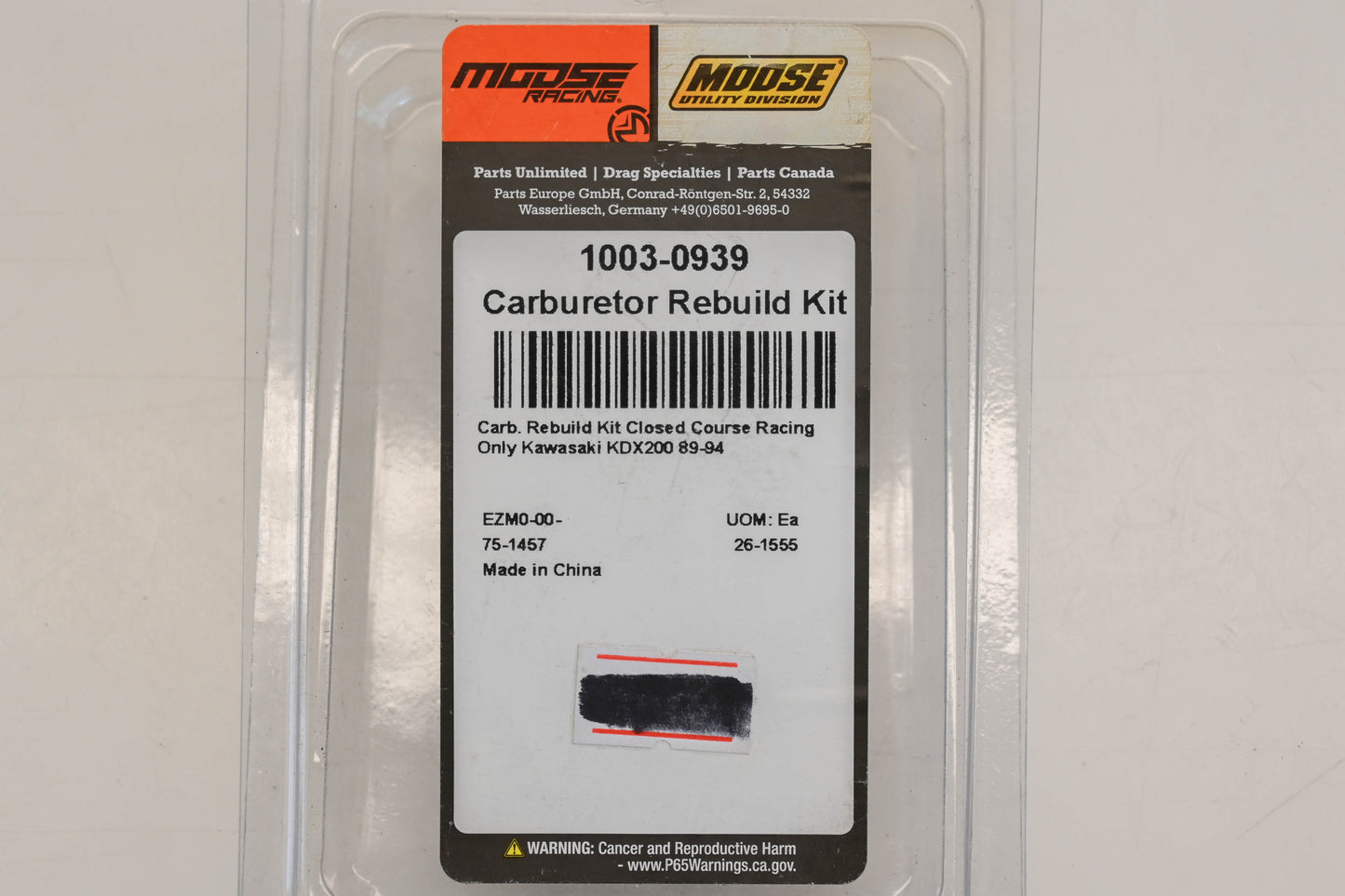 Moose Racing 1003-0939 Carburetor Repair Kit NOS
