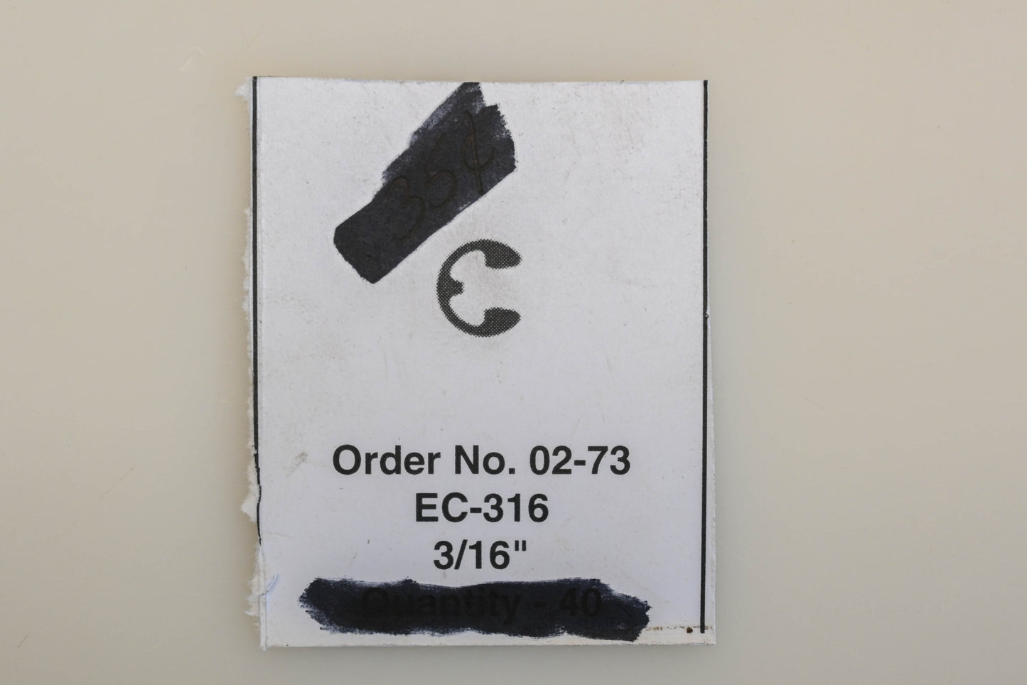 Rotary 02-73, EC-316 3/16" E-Clips Qty 2 NOS